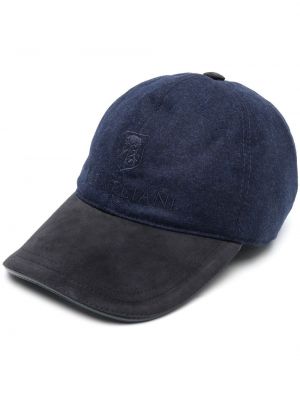 Brodert cap Corneliani blå