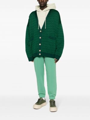Einfarbiger strickjacke mit v-ausschnitt Monochrome grün
