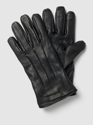 Rękawiczki skórzane Jack & Jones czarne