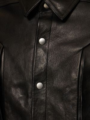 Kožna jakna Rick Owens crna