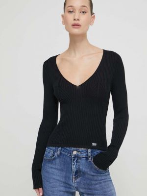 Bavlněný svetr Moschino Jeans černý