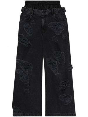 Černé džíny s oděrkami relaxed fit Juun.j