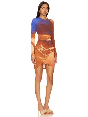 Mini vestido con estampado Simkhai marrón
