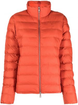 Δερμάτινος πλεκτός βαμβακερός πουπουλένιο μπουφάν Polo Ralph Lauren πορτοκαλί