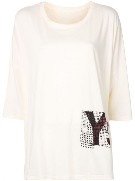 Camiseta con estampado oversized Y's blanco
