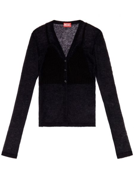 Cardigan lung transparente Diesel negru