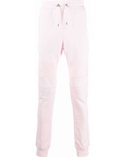 Pantaloni con stampa Balmain rosa