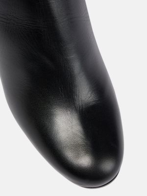 Usnjene gumijasti škornji Max Mara črna