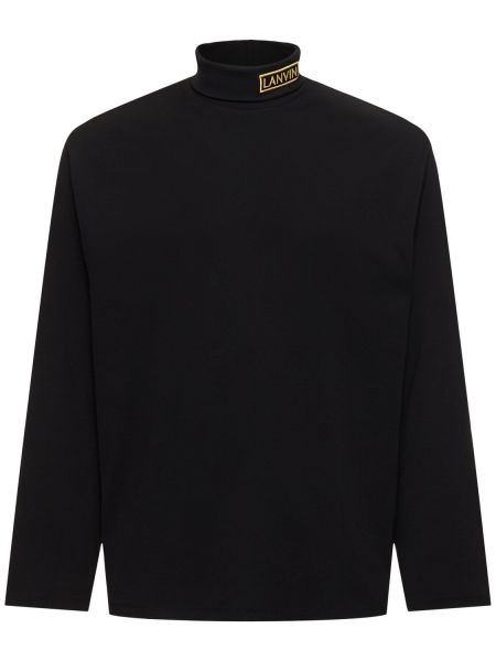 Μακρυμάνικη μπλούζα από ζέρσεϋ Lanvin μαύρο