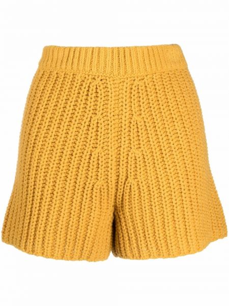 Pantalones cortos de cintura alta de punto Alanui amarillo