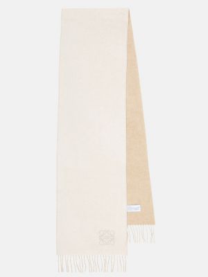 Кашемировый шерстяной шарф Loewe белый
