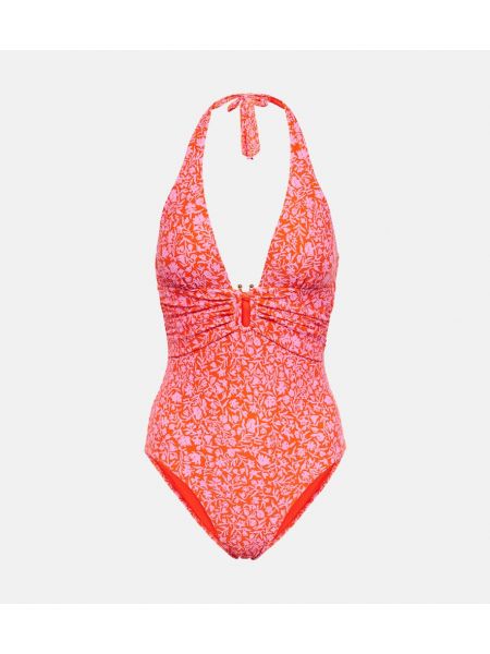 Gėlėtas maudymosi kostiumėlis Heidi Klein rožinė