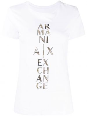 Paljett t-skjorte Armani Exchange hvit