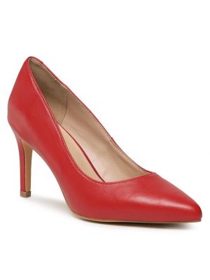 Полуотворени обувки с ток Lasocki червено