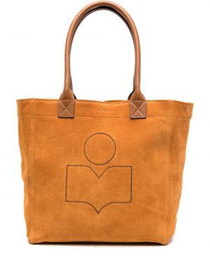 Nákupná taška s výšivkou Isabel Marant oranžová