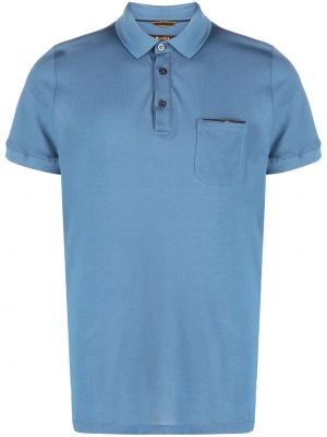 Памучна поло тениска Moorer синьо