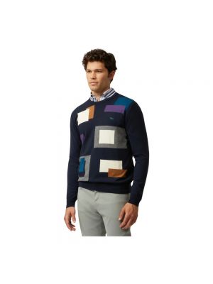 Sweter z okrągłym dekoltem Harmont & Blaine niebieski