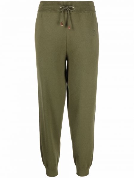 Pantalones de chándal con bordado Burberry verde