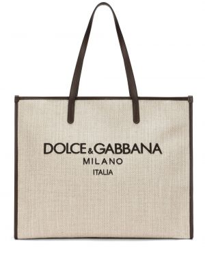 Shopper brodé Dolce & Gabbana beige