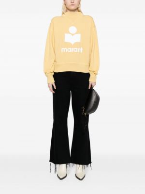 Sweatshirt aus baumwoll mit print Marant Etoile gelb