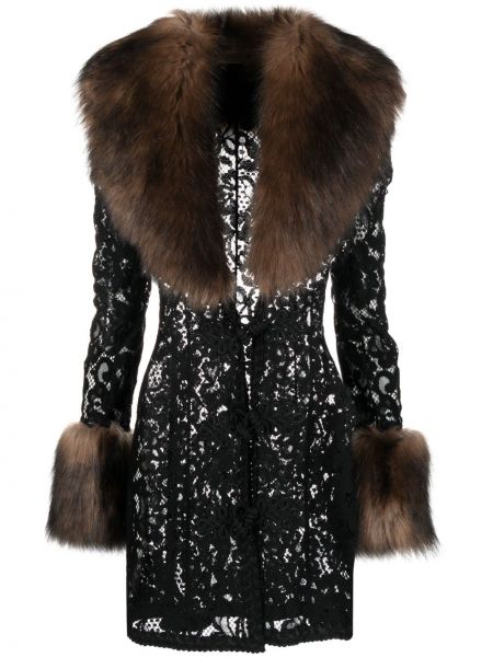 Γυναικεία παλτό με δαντέλα Alessandra Rich μαύρο
