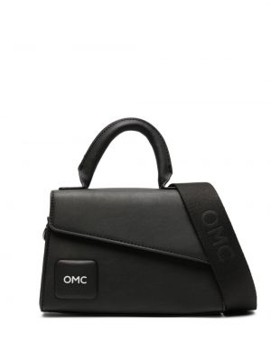 Кожени шопинг чанта с принт Omc черно