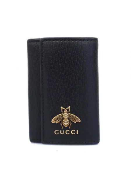 Portfel skórzany biznesowy retro Gucci Vintage czarny