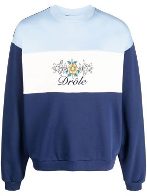 Sweatshirt med broderi Drôle De Monsieur blå