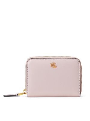 Peňaženka na zips Lauren Ralph Lauren ružová