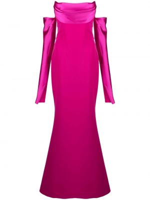 Вечерна рокля от креп Rhea Costa розово