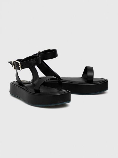 Kožne sandale s platformom Patrizia Pepe crna
