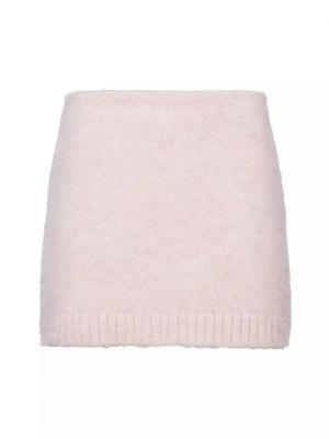 Шерстяная юбка мини Prada розовая