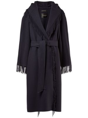 Vlněný kabát s třásněmi Balenciaga