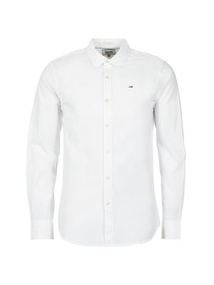 Rifľová košeľa Tommy Jeans biela