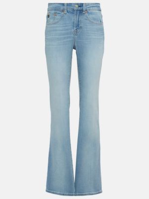 Haftowane proste jeansy Ag Jeans niebieskie