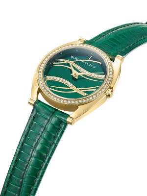 Кожаные часы в деловом стиле Bcbgmaxazria зеленые