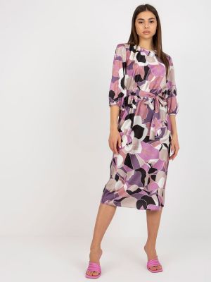 Koktejlkové šaty s potlačou Fashionhunters fialová