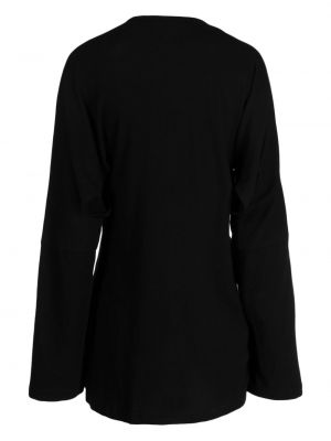 Bluzka bawełniana asymetryczna Yohji Yamamoto czarna