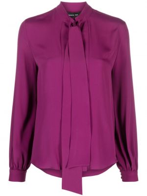 Svilena bluza z lokom Federica Tosi vijolična