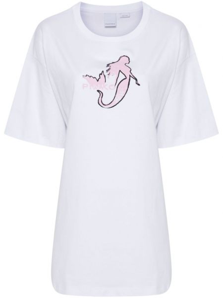 Medvilninis marškinėliai Pinko balta