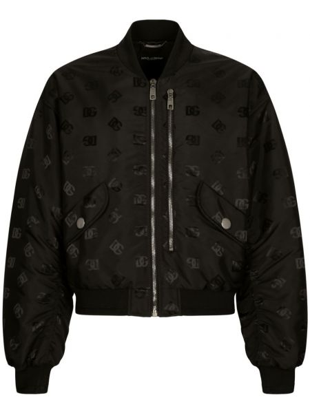 Satenska bomber jakna Dolce & Gabbana črna
