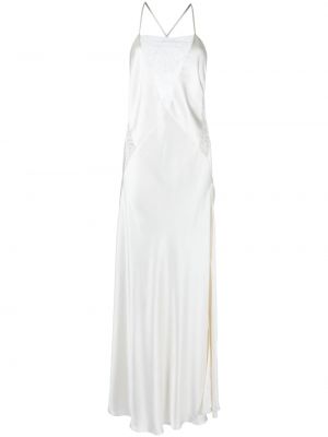 Rochie lunga fără mâneci din dantelă Michelle Mason alb
