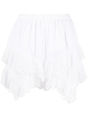 Mini spódniczka z falbankami asymetryczna Marant Etoile biała