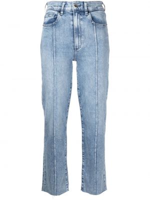 Klasické bavlněné straight fit džíny s páskem Le Jean - modrá