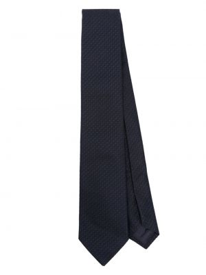 Pikčasta svilena kravata Tagliatore modra