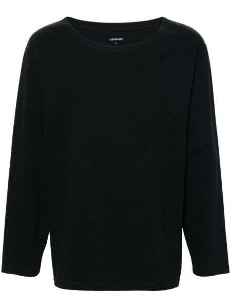 Bavlněné tričko relaxed fit Lemaire černé