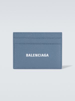 Iš natūralios odos iš natūralios odos piniginė Balenciaga mėlyna
