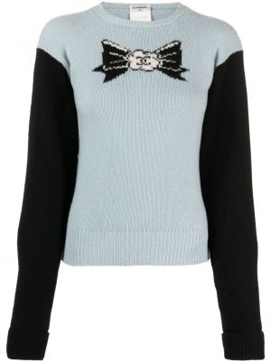 Kašmírový sveter s mašľou s potlačou Chanel Pre-owned