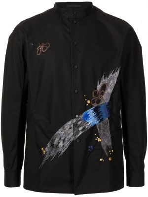 Medvilninė siuvinėta marškiniai Shiatzy Chen juoda