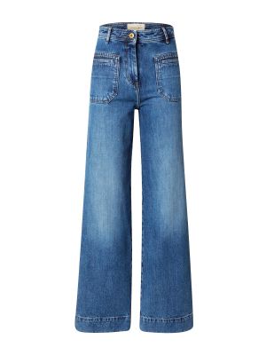 Bavlnené džínsy s vysokým pásom na zips Sessun - modrá